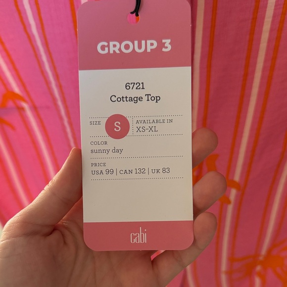 CAbi Cottage Top - Pink and Orange Button Down Shirt - Picture 2 of 5